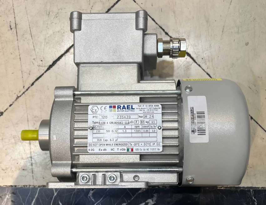 تصویر الکتروموتور ضد انفجار 0.12 کیلووات تک فاز RAEL ساخت ایتالیا